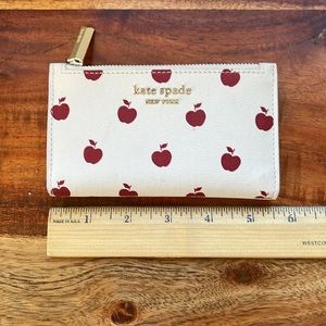 Kate Spade Apple Wallet - Spencer Apple Toss Small Slim Bifold Wallet